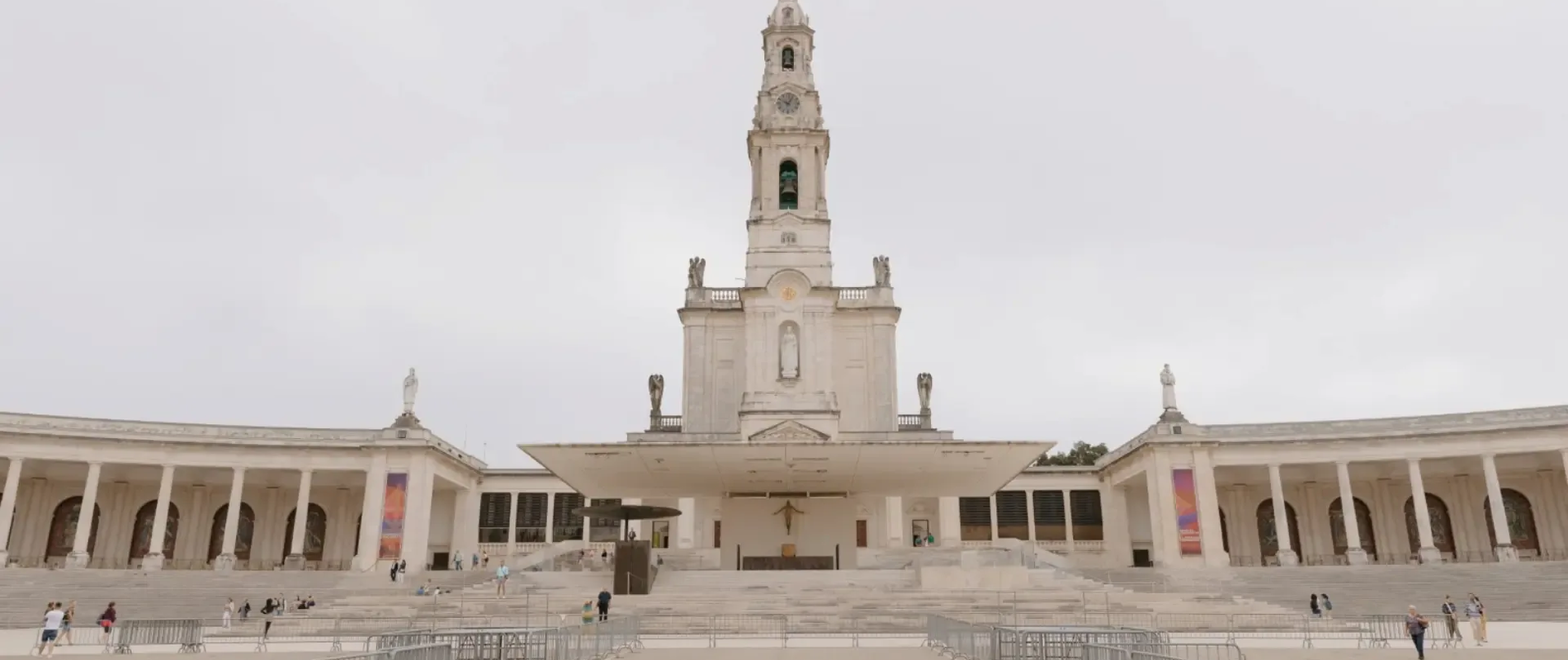 The Sanctuary of Fátima in Portugal, a major Catholic pilgrimage site with neoclassical architecture.