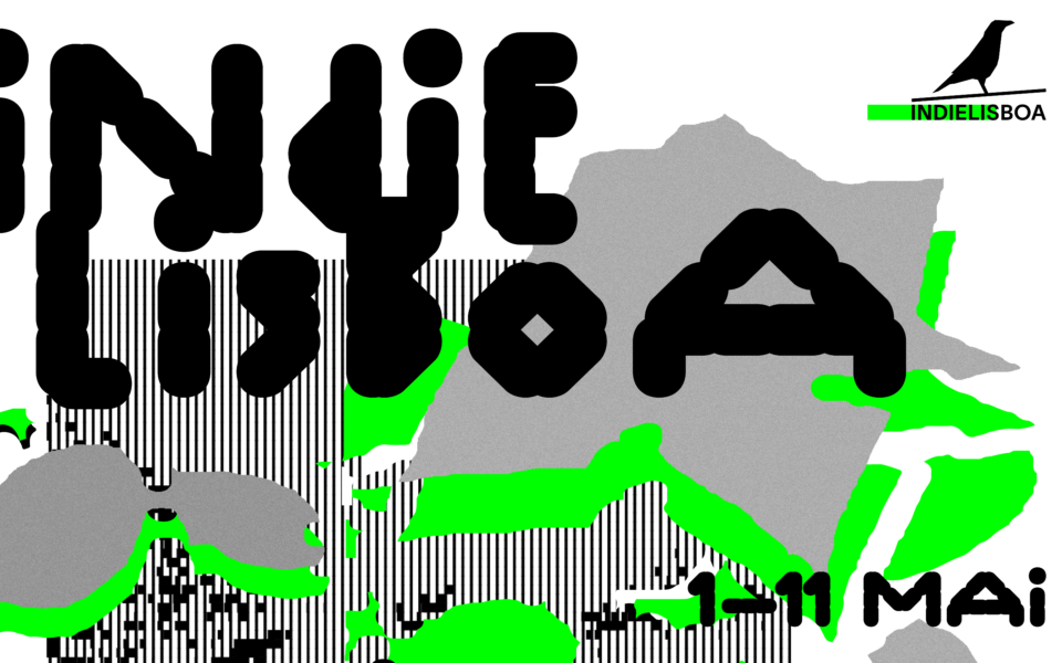 IndieLisboa 2025 graphic poster with festival dates and abstract visuals
