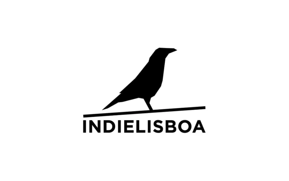 IndieLisboa logo featuring a black bird on white background