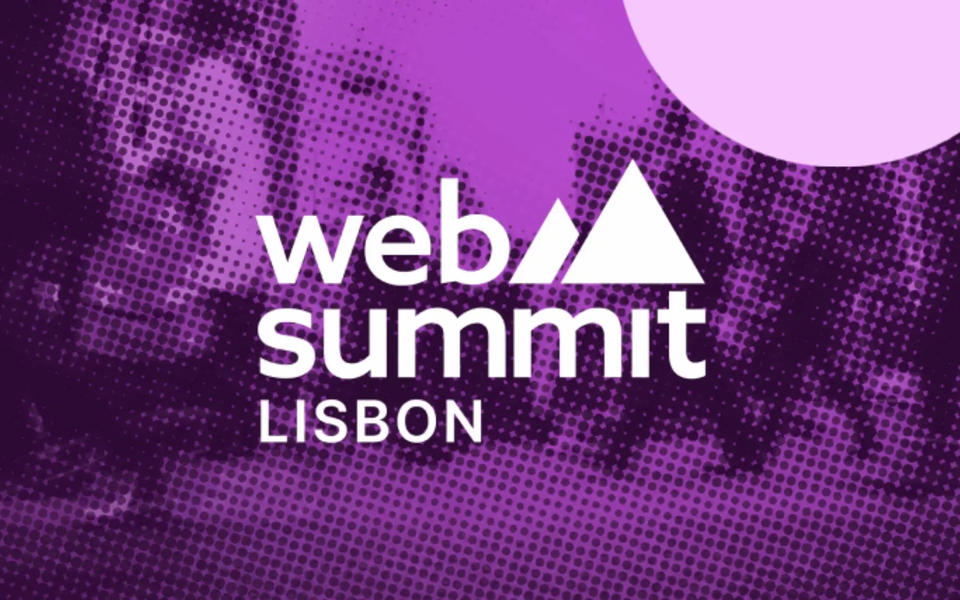 Web Summit Logo with Stylized Purple Background